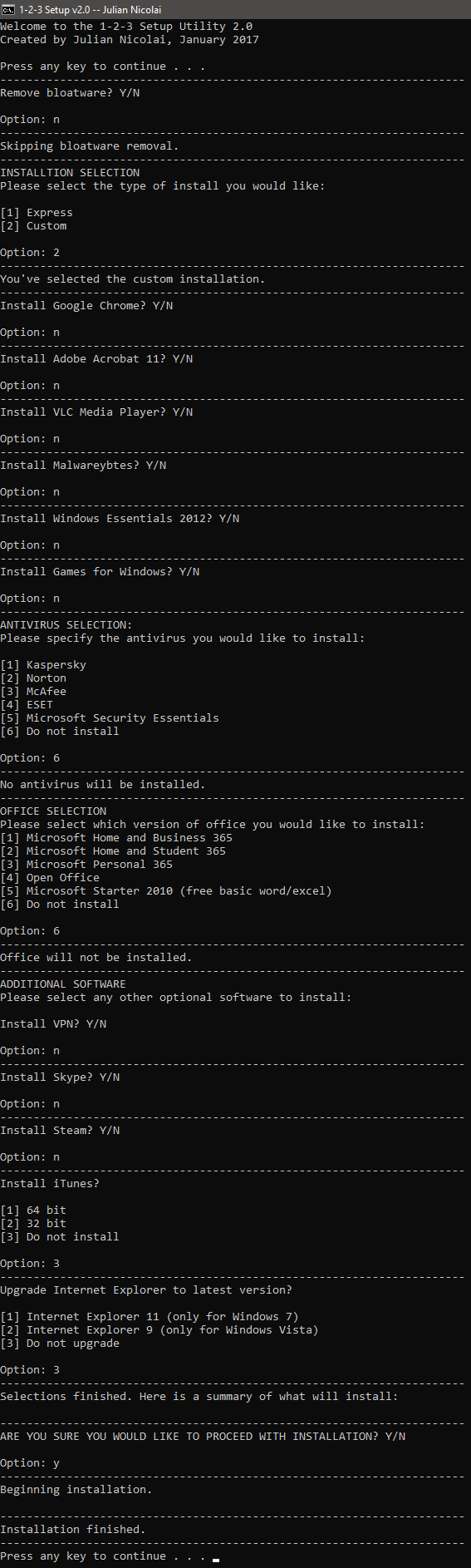 Batch Script Output